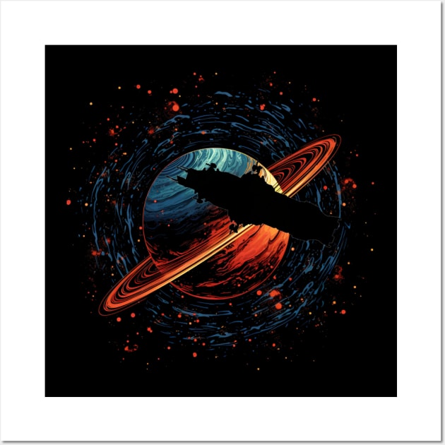 Roci flying by Saturn - Sci-fi Wall Art by Fenay-Designs